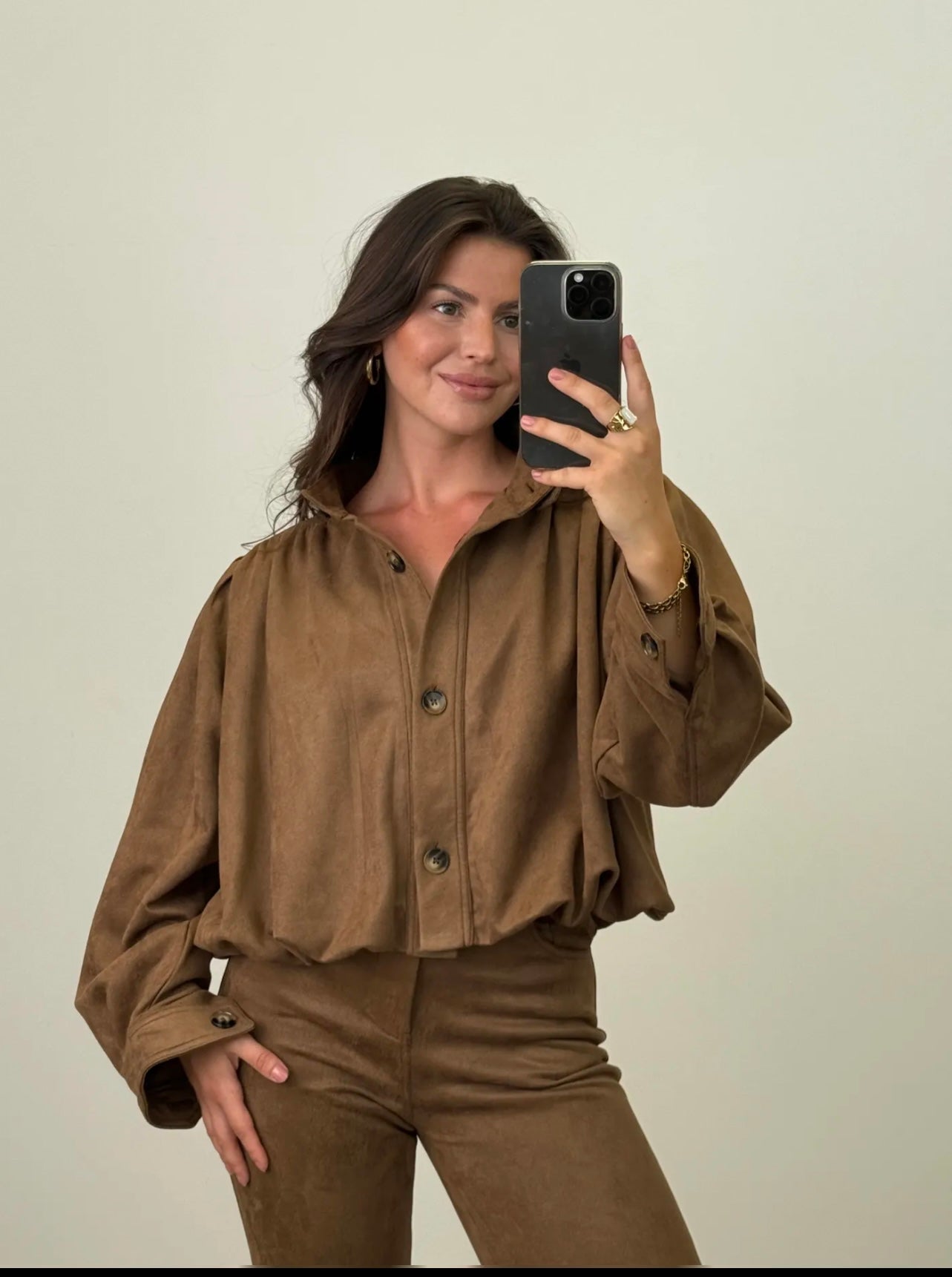 Suedine Broek Wide leg